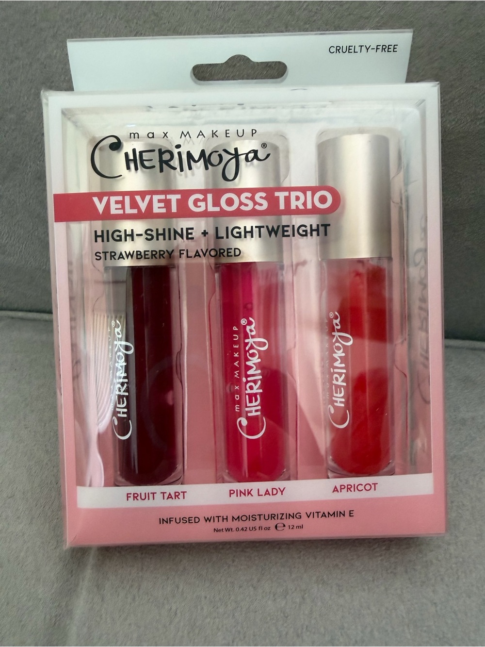 Velvet Gloss Trio - Pink & Red Lip Gloss Set max makeup cherimoya